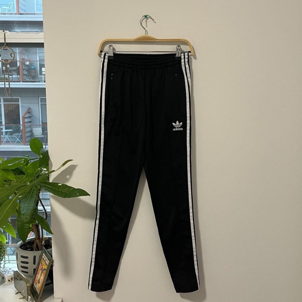 Adidas Black & White Classic Stripe Track Pants Size XS
